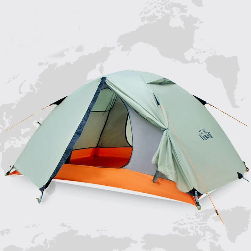 

Hewolf Brand 2 Person Outdoor Pole Camping Tent 4 Seasons Hiking Rainproof Double Layer Family Picnic Tents