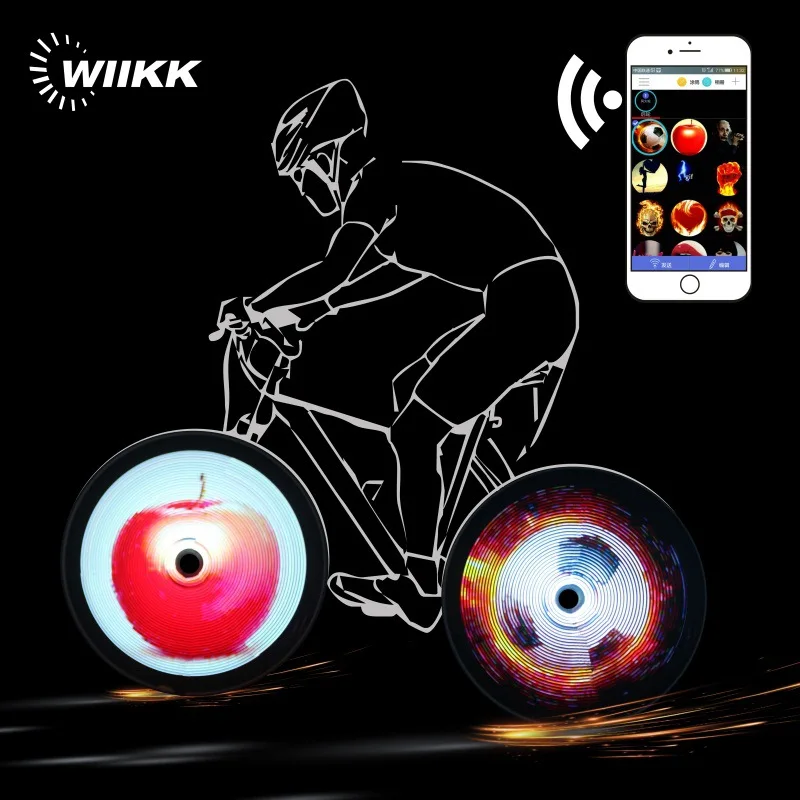 

Intelligent LED Bicycle Light Projector Version Light for Bike APP Mobile Phone Wireless WIFI Transfer Programmable Spoke Lights