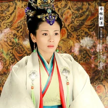 Белая нежная вышивка Mishu Liu Tao новейшая телевизионная игра Legend of Mi yue-древний Qin Empress Xuan великолепный сценический костюм