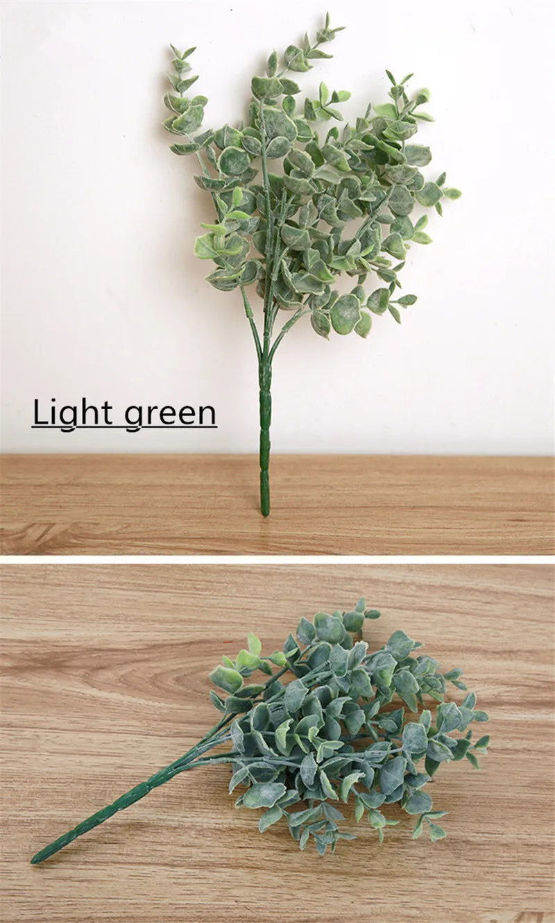 30 artificial eucalyptus green plants latex fake accessories grass decor home office party Christmas garden plants wall materal 