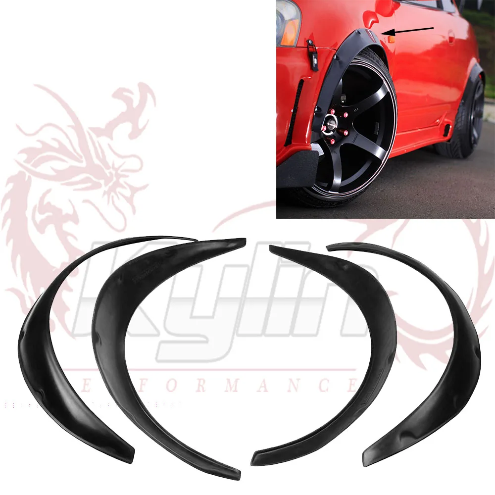 

4 Pcs Car Fender Flares Arch Wheel Eyebrow Protector/mudguards Sticker Universal OT197