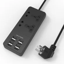 New Socket Power Strip Surge Protector wall Outlets UK/EU extension plug smart USB socket 4 AC 8 USB Ports Power cube Long Cord