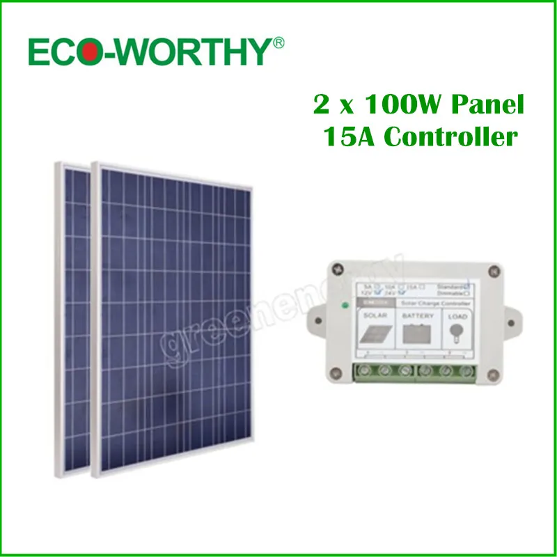 

200W WATT 200W 12V SOLAR PANEL WITH 15A 15AMP REGULATOR CHARGE Solar Generators