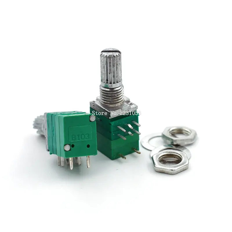 5PCS/LOT 8pin RV097NS dual potentiometer B10K B103 with switch audio