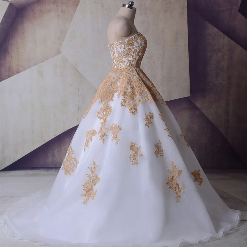 gold wedding dresses 2018