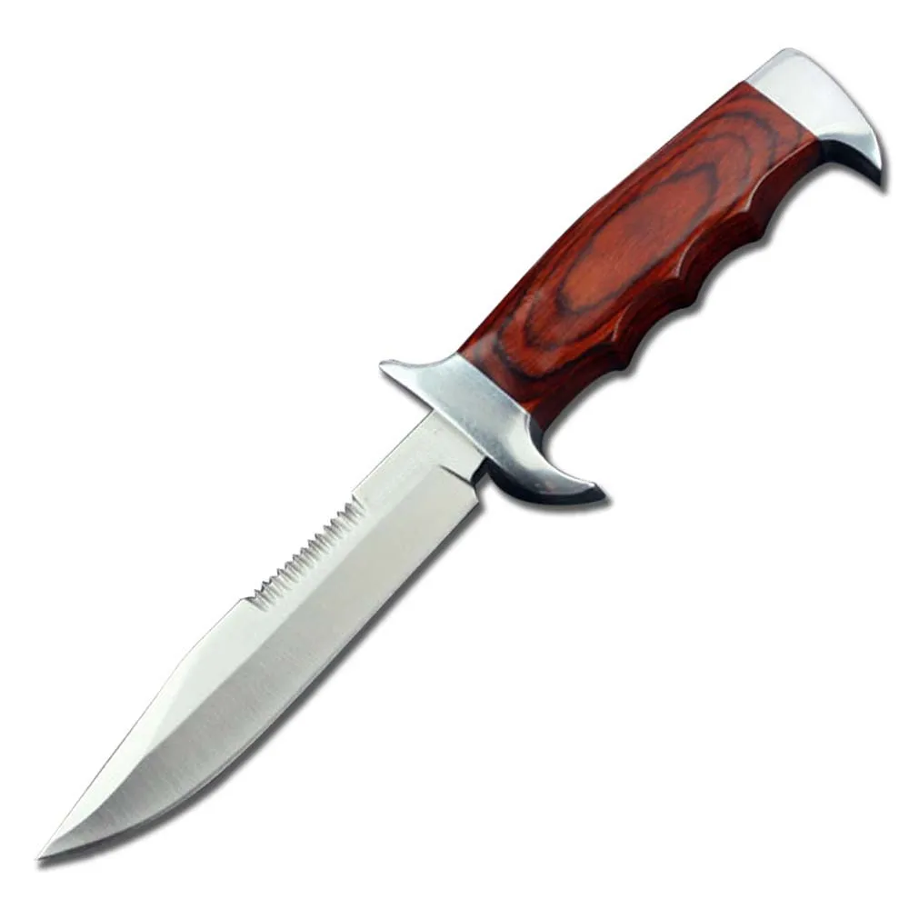 PEGASI Fixed Blade Knife 5Cr13Mov Stainless Steel Rosewood Handle
