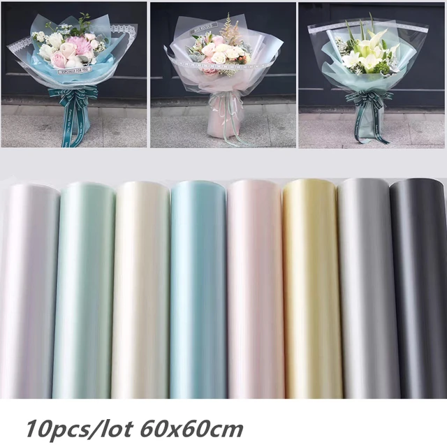 20 Pieces / Pack Of Flowers Wrapping Paper Waterproof Two-color  Double-sided Ouya Paper Bouquet Wrapping Paper Floral Materials - AliExpress