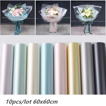 

10Pcs 60X60CM Bright Flower Bouquet Packaging Paper Package Florist Supply Gift Wrapping Paper Handmade Material Decor for Home