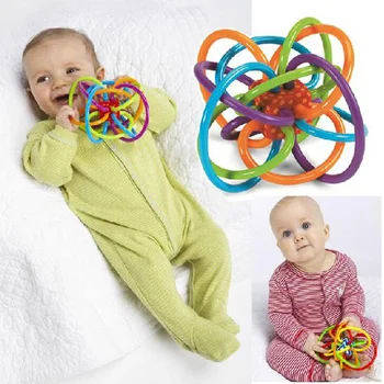 Baby Toy Fun Little Loud Bell Ball Baby ball toy rattles Develop Baby Intelligence Baby Grasping toy Plastic Hand Bell Rattle