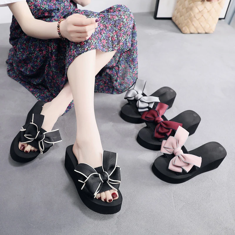 Butterfly Lady Summer outside wear lady thick-soled Internet celebrity slippers women full of slippers flip flops women luxury