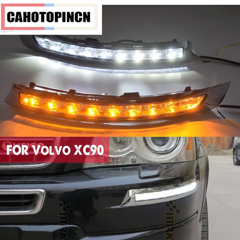 

For Volvo XC90 2007 - 2012 2013 Turn Yellow Signal Relay Waterproof ABS Car LED DRL 12V LED Daytime Running Light Daylight