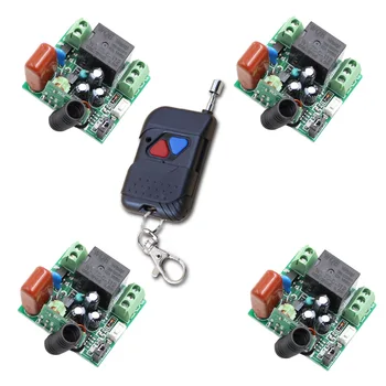 

Promotion Mini Sizes 220V 1CH RF Wireless Remote Switch System 4pcs Receivers & 2 button Transmitter Hot Sales