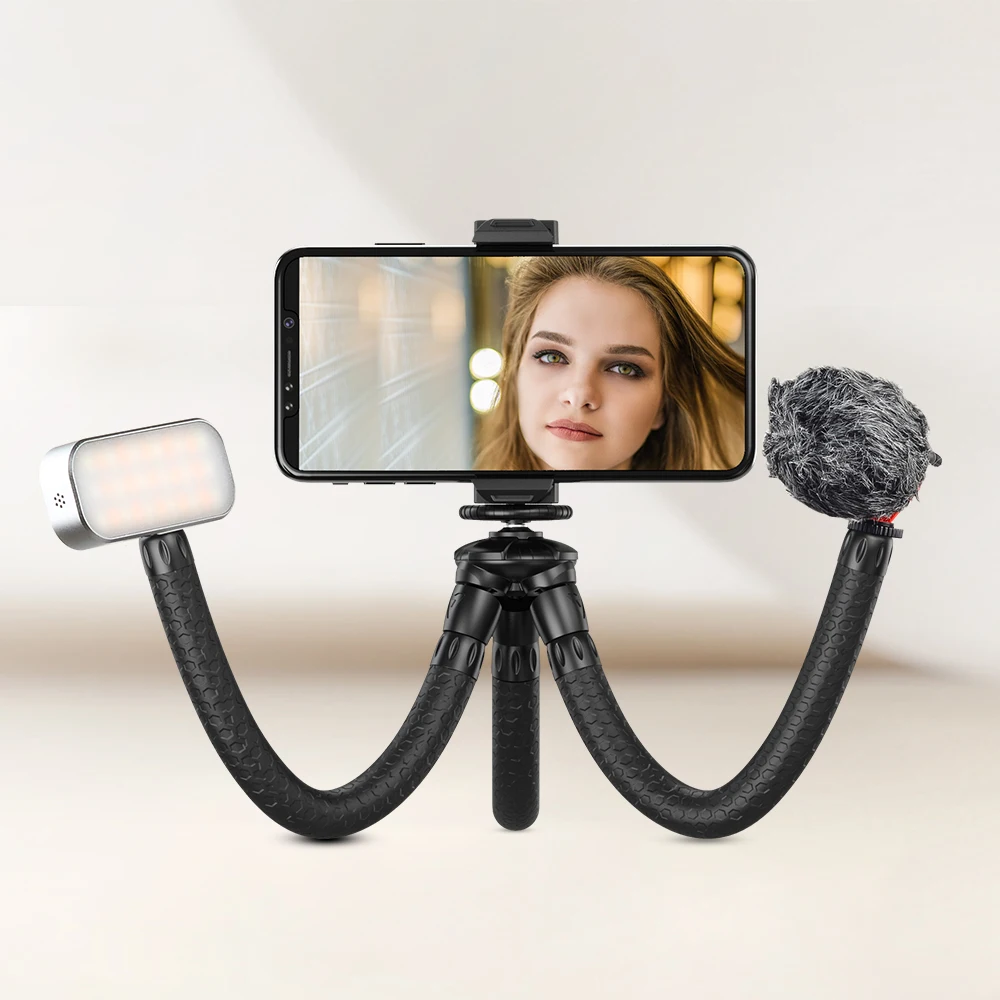 Гибкий штатив Осьминог APEXEL 2 в 1 + селфи палка портативный с дистанционным