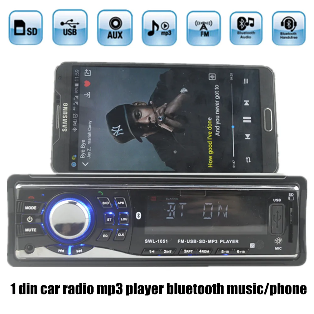 New Car Radio Mp3 Player Support Usb Sd Aux 12v 1 Din Car Audio Car