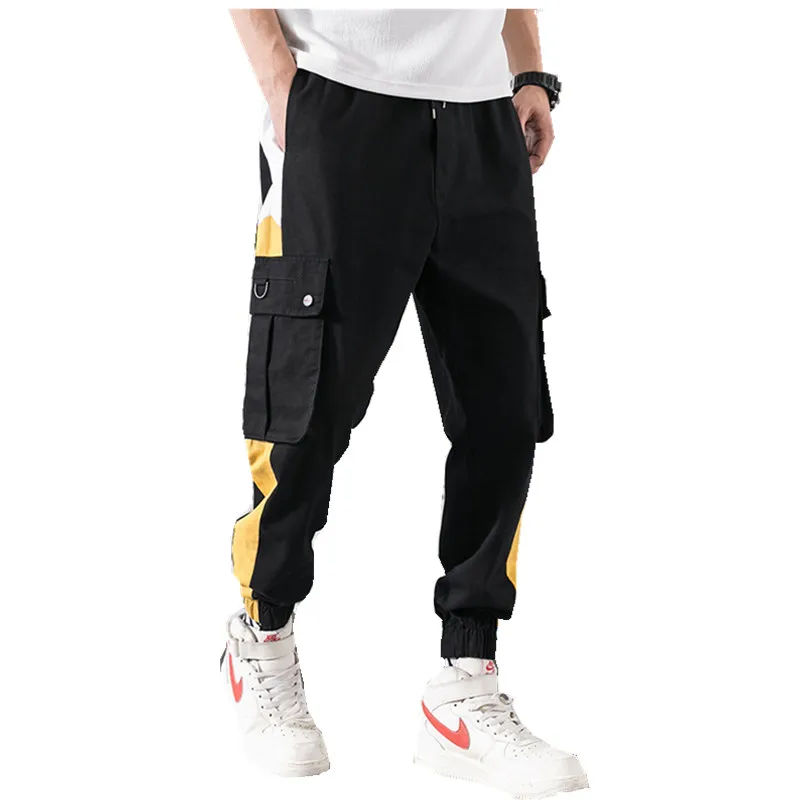 

2019 Spring New Men's Korean Version OF The Nine Pants Pants Hip Hop Stitching Trend Loose Tooling Beam Foot Pants Men Joggers