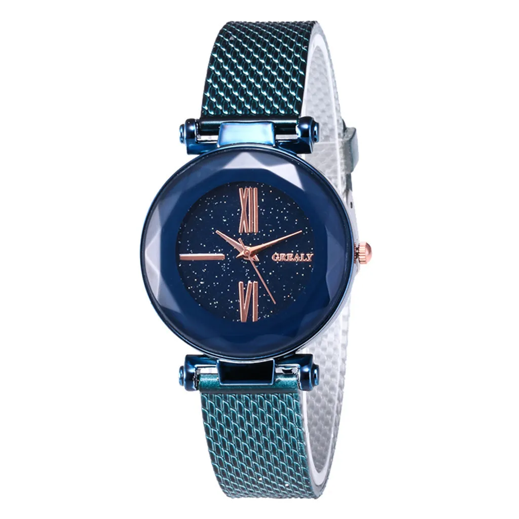 

Women Watch Quartz Watch Fashion Luxury Women Leisure Starry Sky Plastic Mesh belt Strap Quartz Wrist Watches Valentine gift