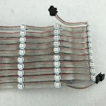 

100pcs/string WS2813-RGB full color addressable LED pixel light with heatsink;DC5V input;5cm wire spacing;with all clear wire