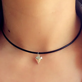 

Choker Genuine 925 Sterling Silver Charms Vintage Choker with Genuine Leather Necklaces Pendants Jewelry For Women