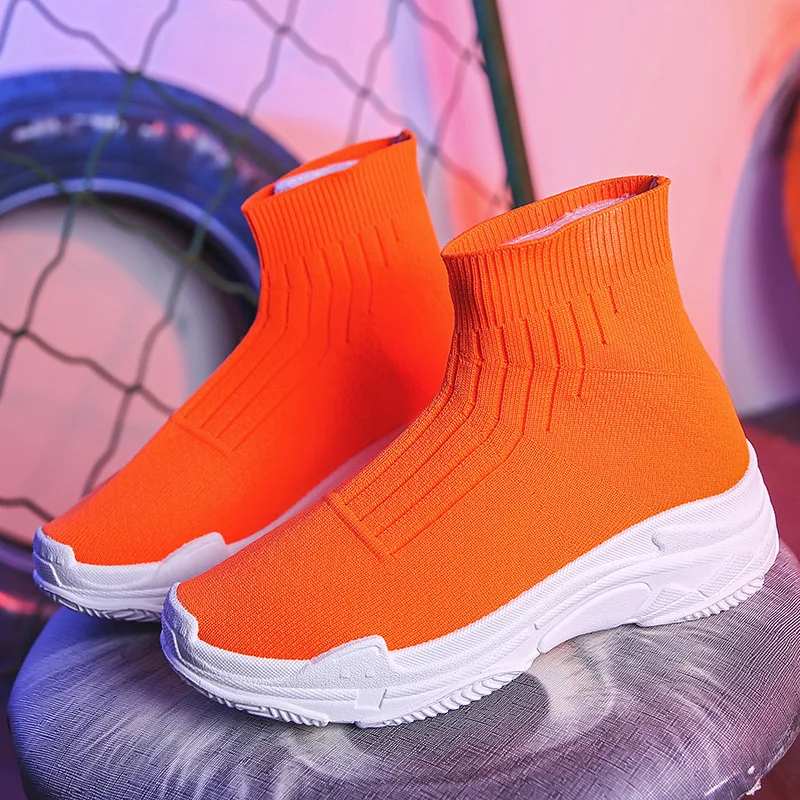 

EABXZ Summer 2019 New Fashion High-Upper Shoes Female Explosive Flying Weave Sports Shoes Elastic Socks shoes high top sneakers