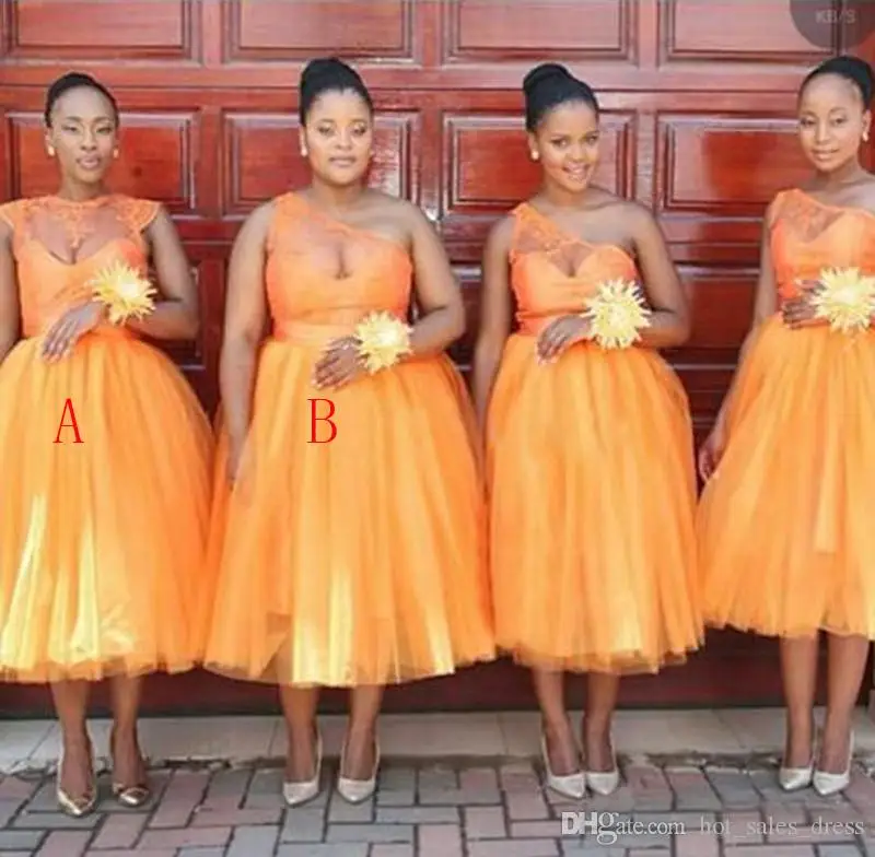 peach orange bridesmaid dresses