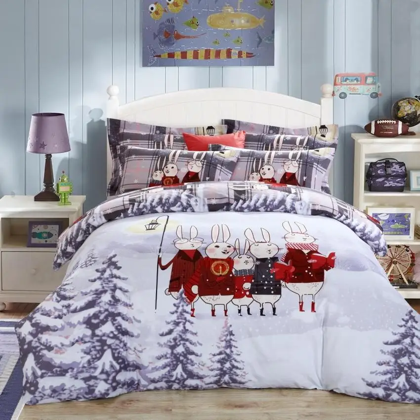 Buy White Rabbit Queen King 4Pcs Lovely Cartoon