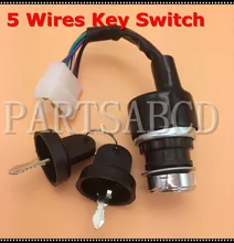 Interruptor de chave de ignição, 5 fios, interruptor de iniciar, 50cc 110cc 125cc 150cc 250cc atv, quad go, kit de peças