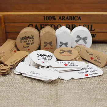 

1000pcs scallop thank you wedding favors label tag white/brown cute charms handmade swing hang label tag custom cost extra