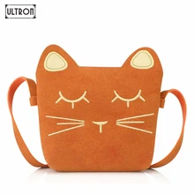 ULTRON детская мини-сумка на плечо с мультяшным котом, сумки через плечо для девочек, с животным узором, PU сумочка, женские модные сумки-мессенджеры