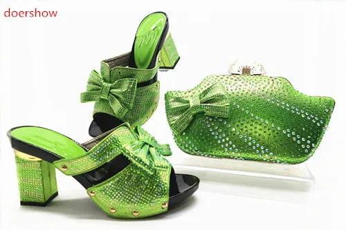 

doershow Shoes and Bag To Match Italian Matching Shoe and Bag Set African Wedding Shoes and Bag To Match for Party dress TN1-33