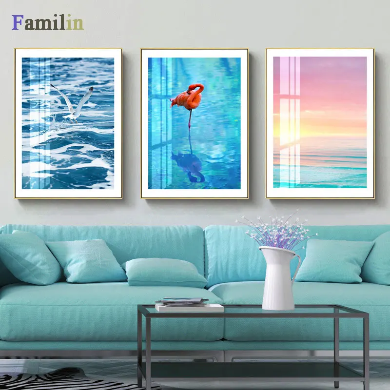 

Nordic Decoration Motivational Poster and Prints Life Quote Sea Landscape Wall Art Canvas Painting Decorative Picture Home Decor