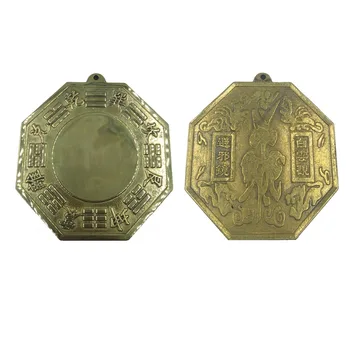 

ANGRLY 11cm Chinese Plane Mirror Mirror Taiji Bagua Mirror 100% Pure Copper Tai Chi Yin Yang Feng Shui Coins Mirror Party Gifts