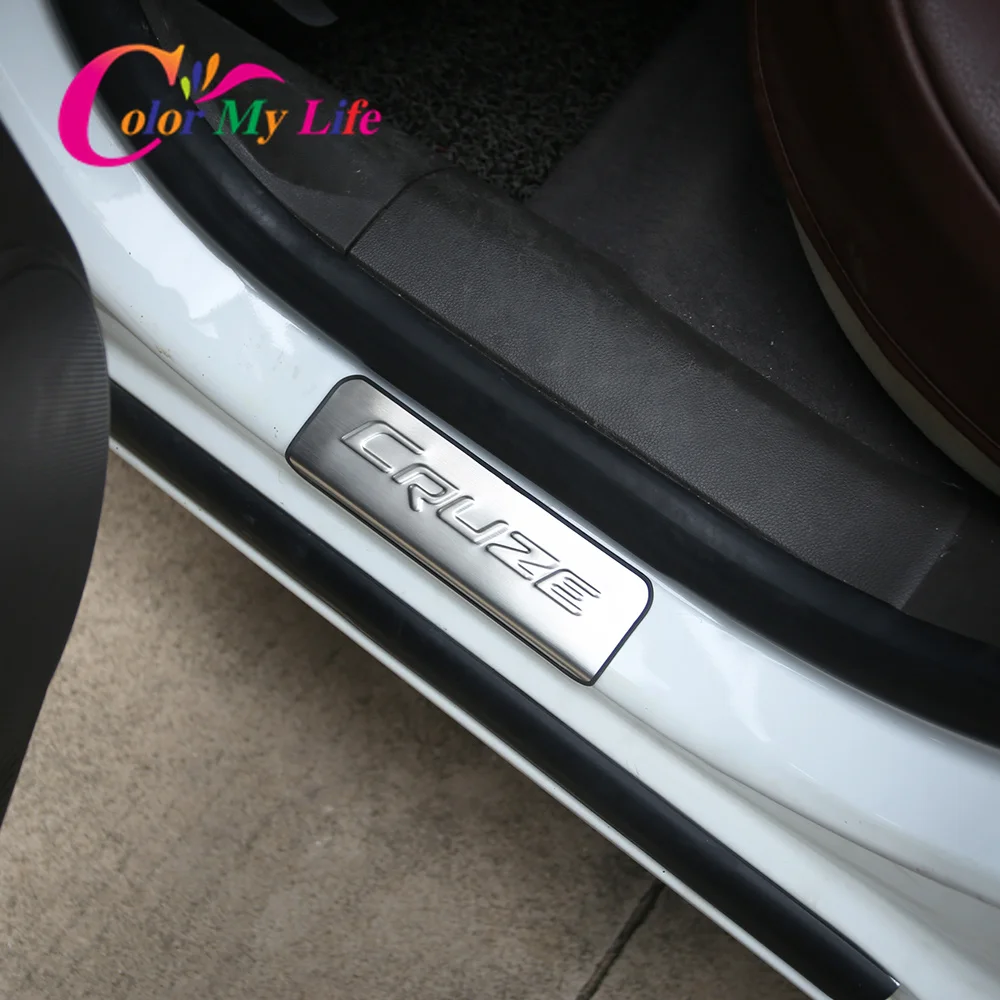 Tanie Listwa ochronna progowa samochodu dla Cruze stal nierdzewna drzwi samochodu chroń listwa progowa s dla chevroleta Chevry Cruze Sedan Hatchback 2009 2015