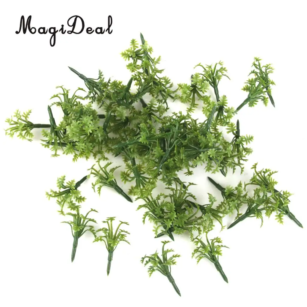 50Pcs Train Wargame Scenery Landscape Model Grass w/ Crushed Leaves 1/32-1/42 for Model Building Diorama Layout Accs