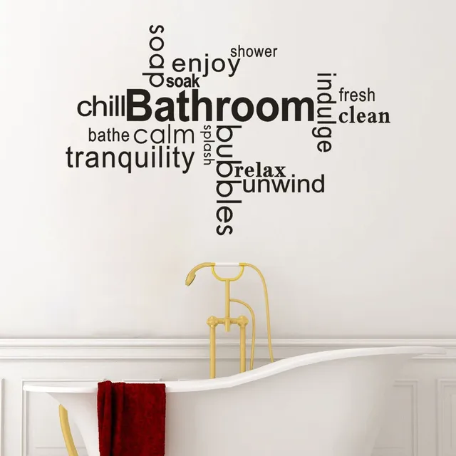 bathroom wall sticker letter removable art vinyl mural home room