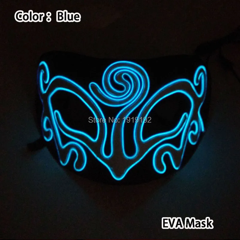 Women Sexy Cosplay Half Eyes Mask Bunny Fox Animal Mask Masquerade LED Glasses Carnival Fancy Glow Party Supplies - Color: Type 04-Blue