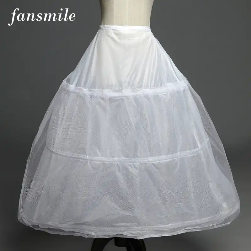 Fansmile в наличии 3 кольца Подъюбники для свадебного платья свадебные аксессуары кринолин дешевая Нижняя юбка для бального платья FSM-073P - изображение