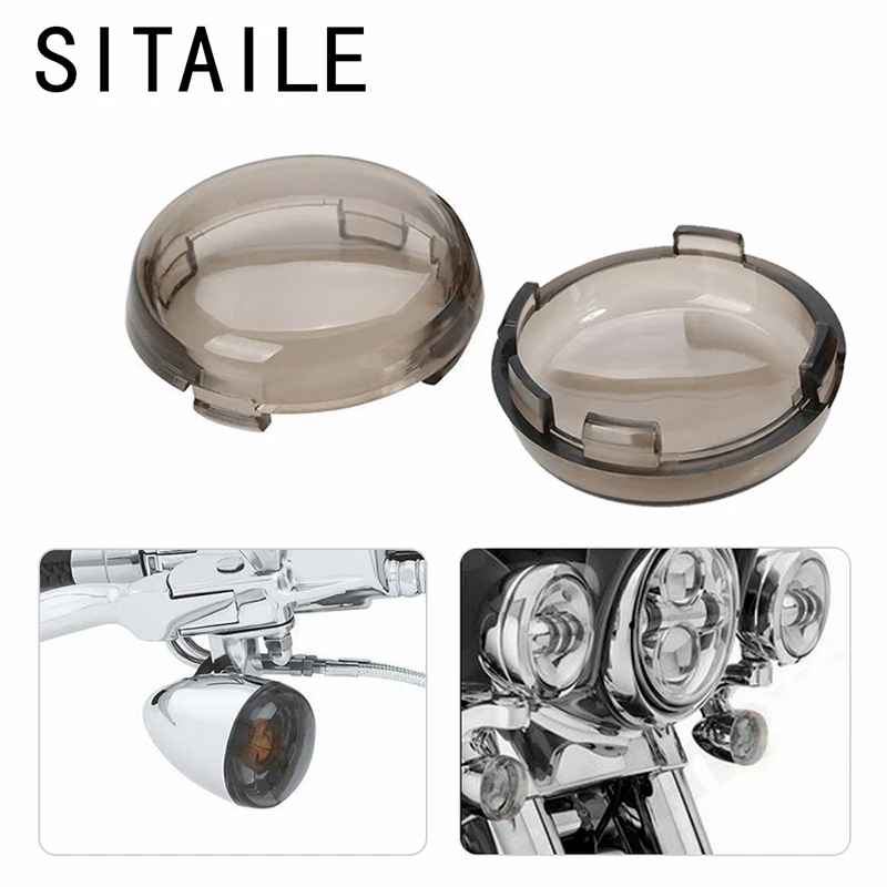 

SITAILE 2x Smoke Lens Turn Signal Light Cover Lens for Harley Davidson Dyna Sportster 2.3 inch Red Amber