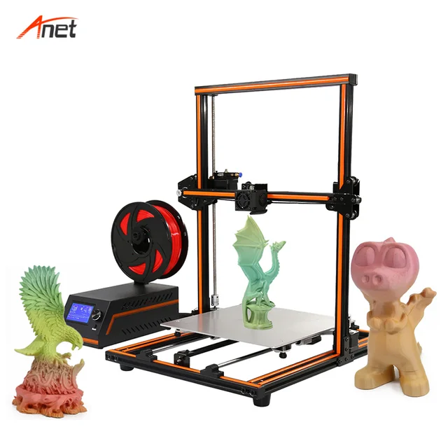 Best Quality Anet E12 Reprap i3 3D Printer DIY Kit Semi-assembled High Performance Impressora 3D 1.75mm 10M PLA Filaments Large LED Screen