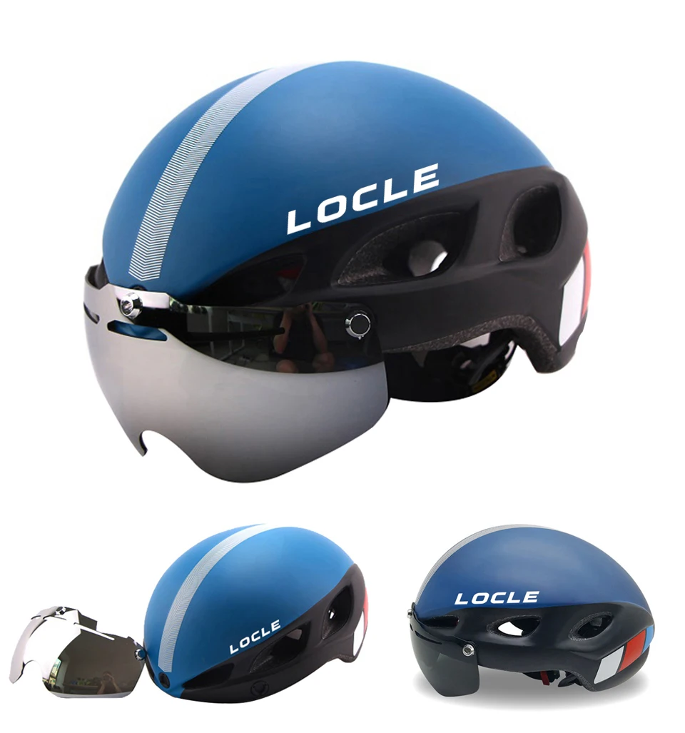 LOCLE, магнитные очки, велосипедный шлем, Casco Ciclismo, ультралегкий в форме, велосипедный шлем с очками, дорожный горный шлем