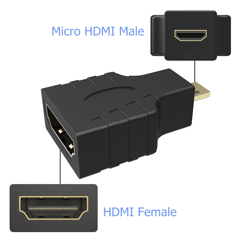 Rankman 5pcs/lot  Mini Micro HDMI to HDMI Adapter Converter Cable Male to Female 1080P Cables for TV PS3 projector