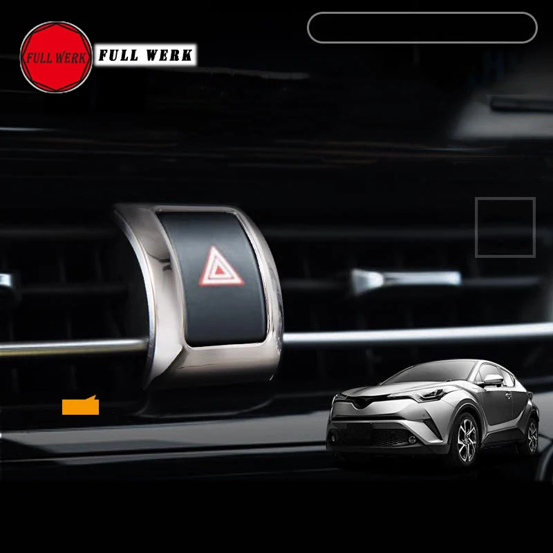 1 шт. ABS хромированный Автомобильный аварийный светильник, кнопка включения, крышка, рамка, отделка, украшение для Toyota CHR C-HR, аксессуары