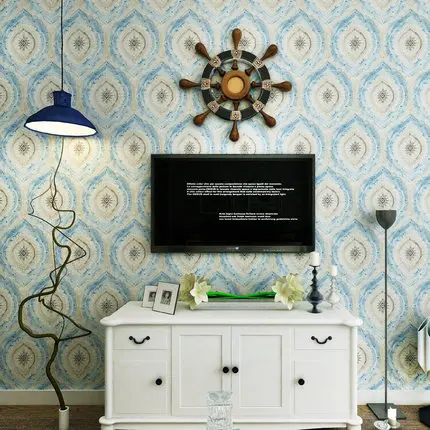 

Vintage Mediterranean Style Art Wallpaper Modern Bedroom Living Room TV Background Entrance Wallpaper Roll
