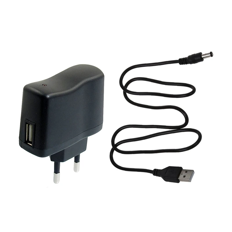 

AC 110V-240V To DC 5V 0.5A 500ma USB To EU Plug Power Adapter Charger & USB Cable 5.5mm / 2.1mm 5V DC Barrel Jack Power Cable