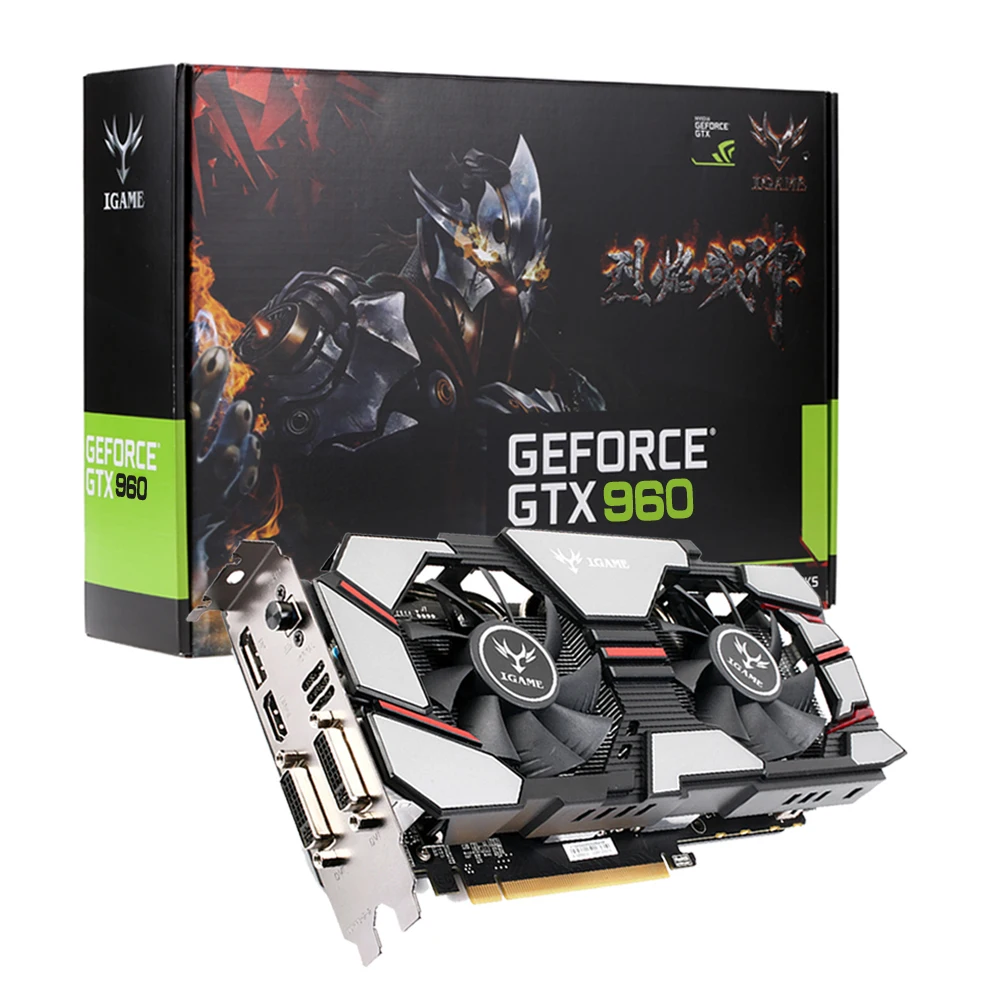 Colorful 2048MB NVIDIA GeForce GTX960 GPU 2GB 128bit 2*DVI+HDMI+DP Port