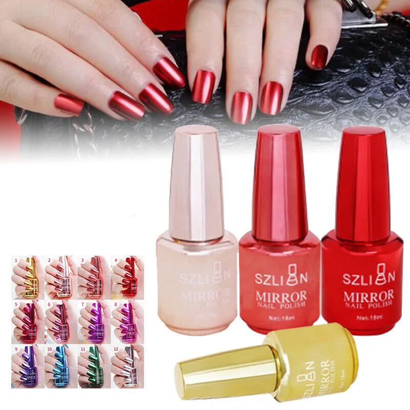 

New Metallic Mirror Nail Polish Magic Mirror Effect Chrome Nail Art Polish Varnish Exquisite Gel Nail Polish Nail Decor Tool