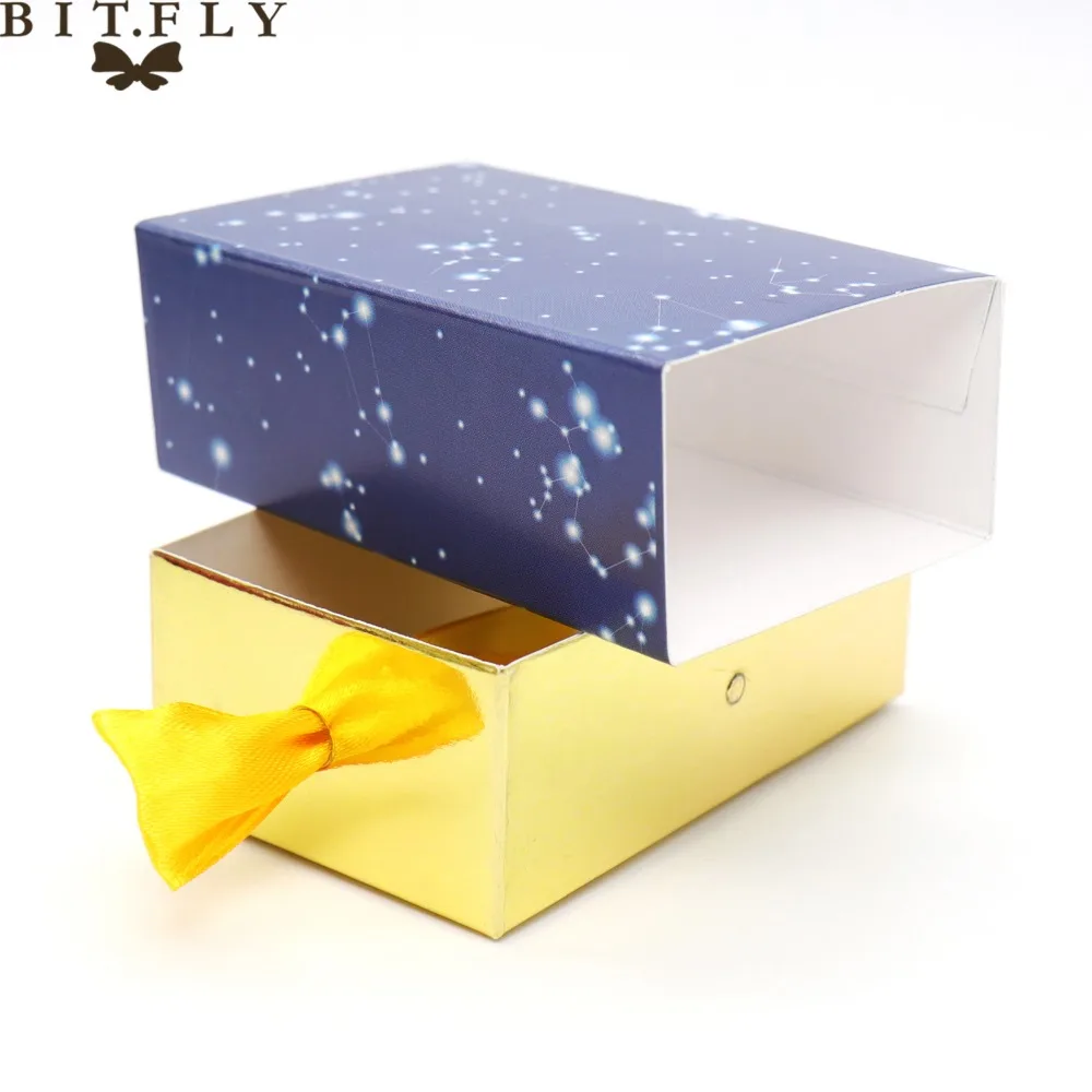 50 шт Крафт DIY в форме шуфляды бумажная коробка конфет звездное небо Шоколадные подарки сумка свадебное украшение для вечеринки в день рождения для предродовой вечеринки