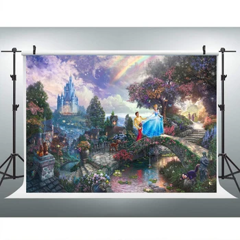 

Photography Background 7x5ft Garden Background Princess Birthday Party Decoration Castle Wedding Rainbow Newborn Studio Backdrop