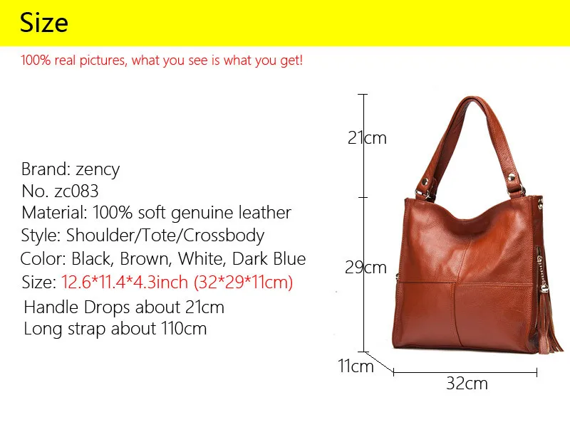 Женская сумка Zency с кисточками, натуральная кожа, сумка на плечо, женская модная сумка через плечо, сумка-мессенджер, белая сумка-хобо