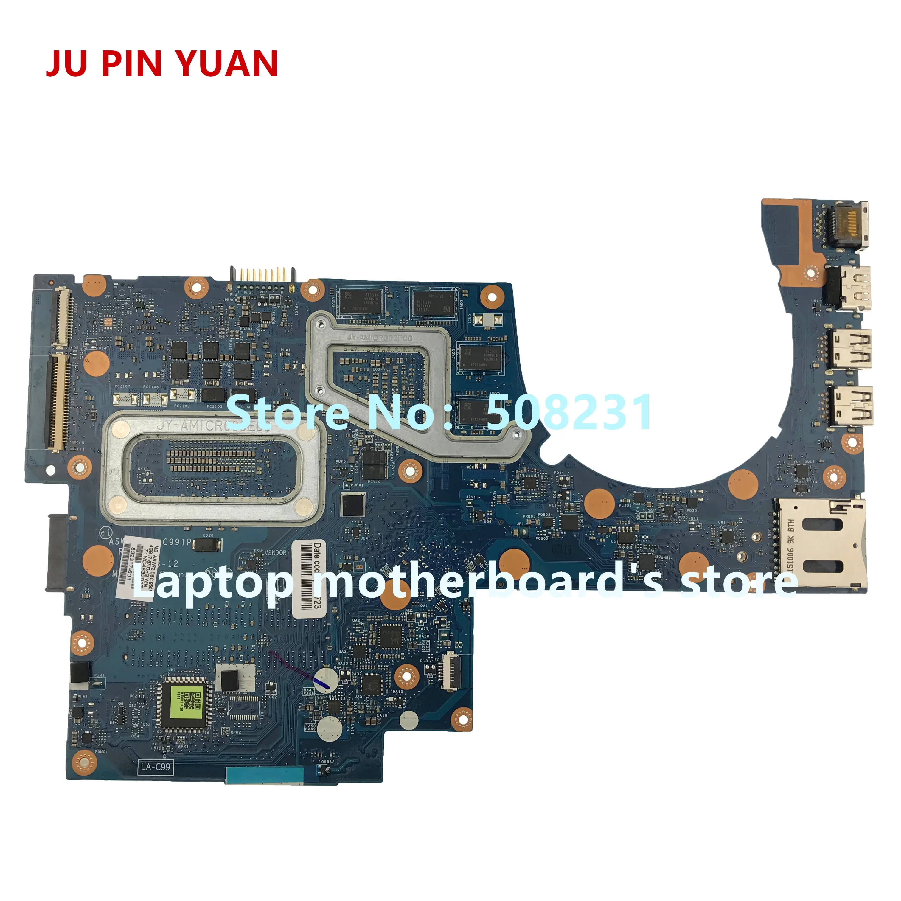 Cheap JU PIN YUAN 829089-001 826089-601 LA-C492P for HP ENVY NOTEBOOK 14-J 14T-J Laptop Motherboard  i5-6200U 4GB fully Tested 96