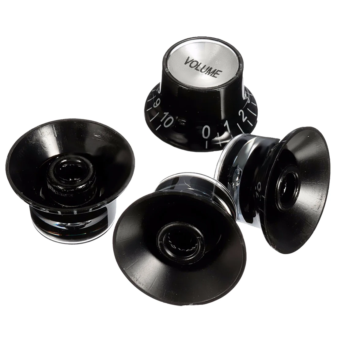 Guitar Knobs 2 Volumes and 2 Tones Silver Top Hat Bellin Guitar Parts